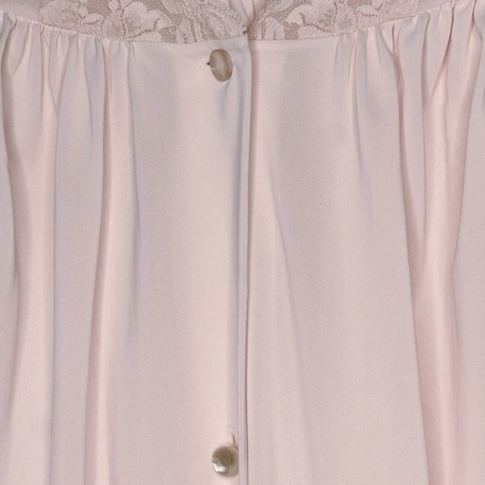 Shadowline Vintage Robe Nylon Short Sleeve‎ Button Fromt Lace Trim Size Large - Picture 8 of 8